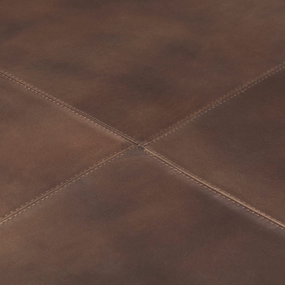 Mercana - Minara 36" Square Brown Leather Wrapped w/Wood Base Ottoman - 69058 view 5