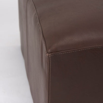 Mercana - Minara 36L x 36W x 16H Square Dark Brown Leather Wrapped Ottoman - 70051_CLOSEOUT view 5