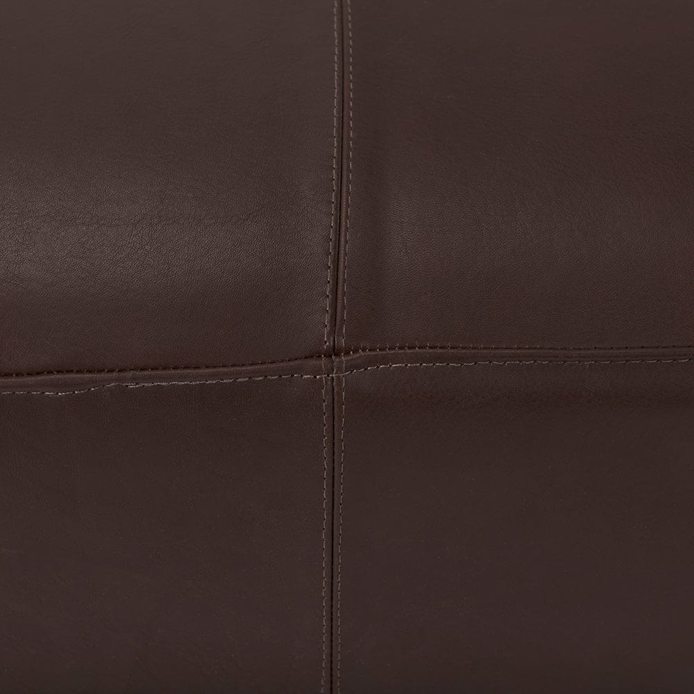 Mercana - Minara 36L x 36W x 16H Square Dark Brown Leather Wrapped Ottoman - 70051_CLOSEOUT view 6