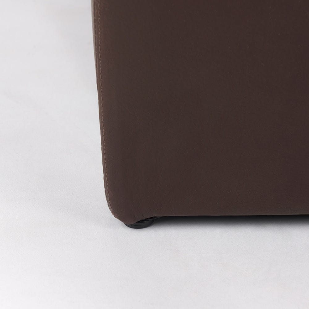 Mercana - Minara 36L x 36W x 16H Square Dark Brown Leather Wrapped Ottoman - 70051_CLOSEOUT view 8