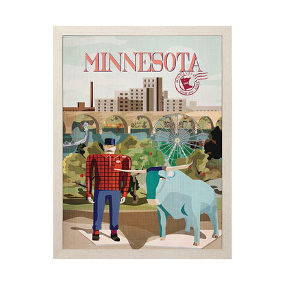 Mercana - Minnesota Go USA L by Mercana Studio a Hand Embellished Decograph Framed Art Print - 14006 view 1