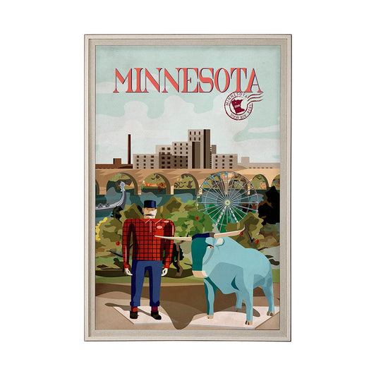 Mercana - Minnesota Go USA XL by Mercana Studio a Hand Embellished Decograph Framed Art Print under Glass - 14007 view 1