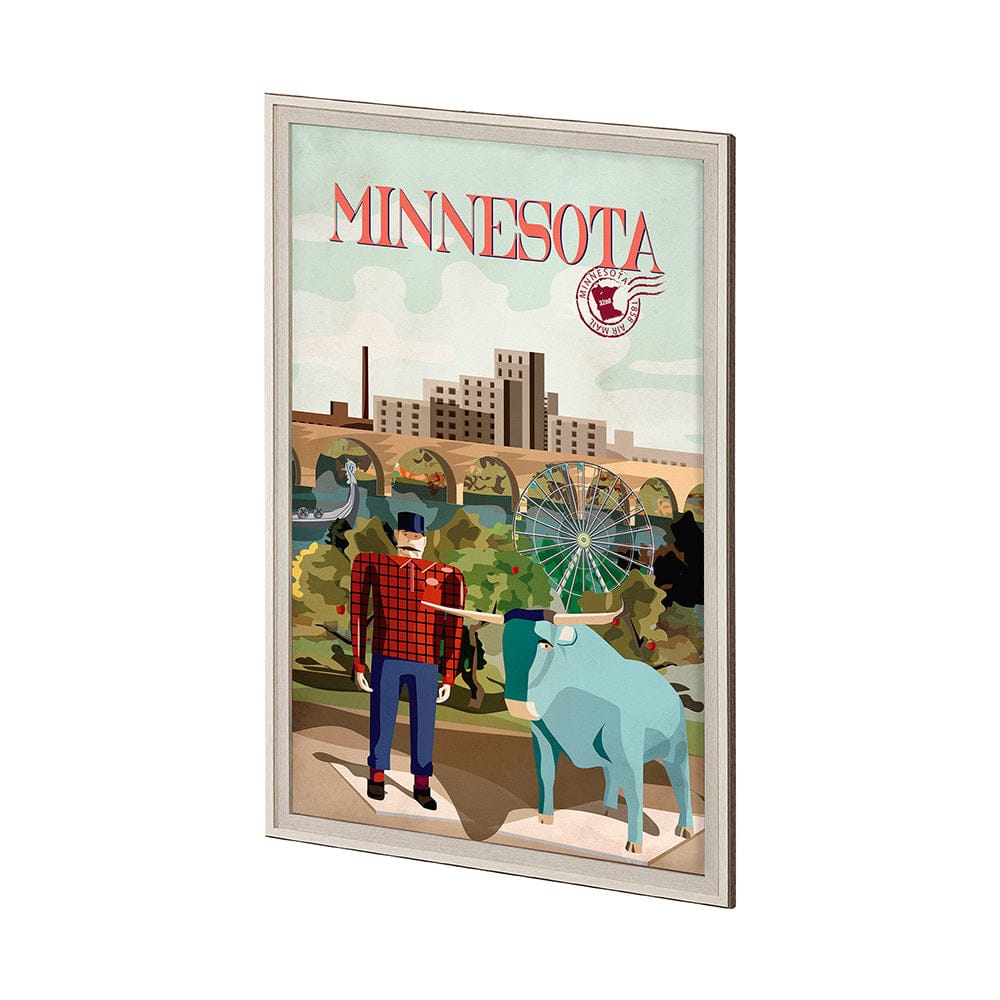 Mercana - Minnesota Go USA XL by Mercana Studio a Hand Embellished Decograph Framed Art Print under Glass - 14007 view 2
