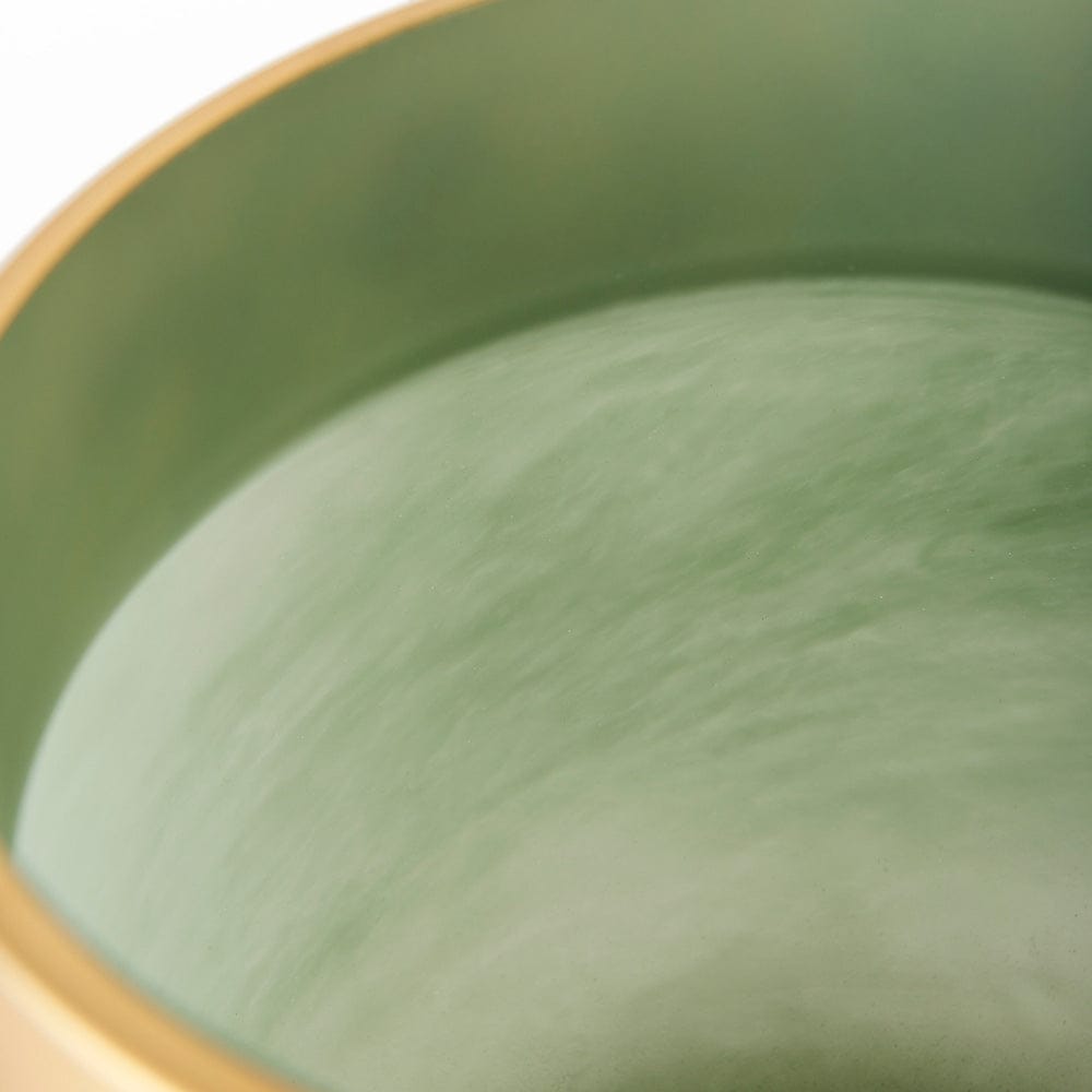 Mercana - Minty 9.9L x 9.9W x 9.6H Green Glass Vase W/Matte Gold Metal Neck Cuff - 69551 view 5