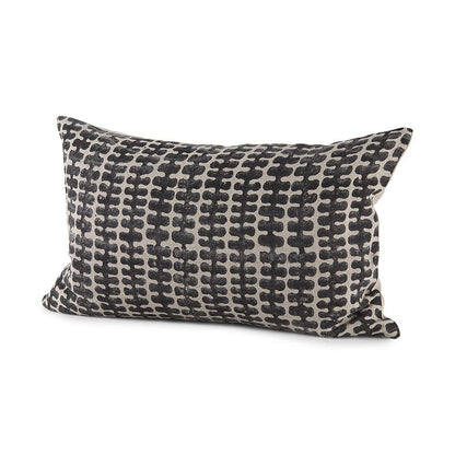 Mercana - Miriam 13L x 21W Beige and Black Fabric Patterned Decorative Pillow Cover - 69434 view 1
