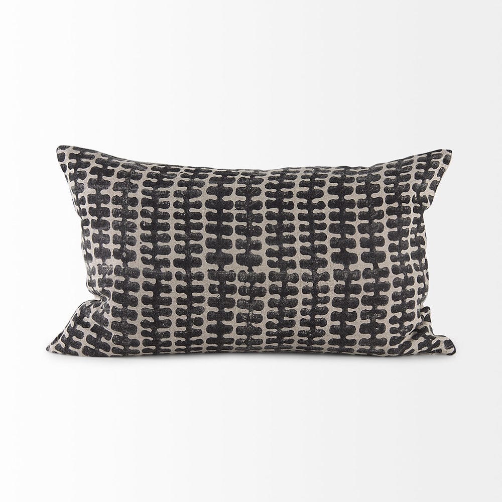 Mercana - Miriam 13L x 21W Beige and Black Fabric Patterned Decorative Pillow Cover - 69434 view 2