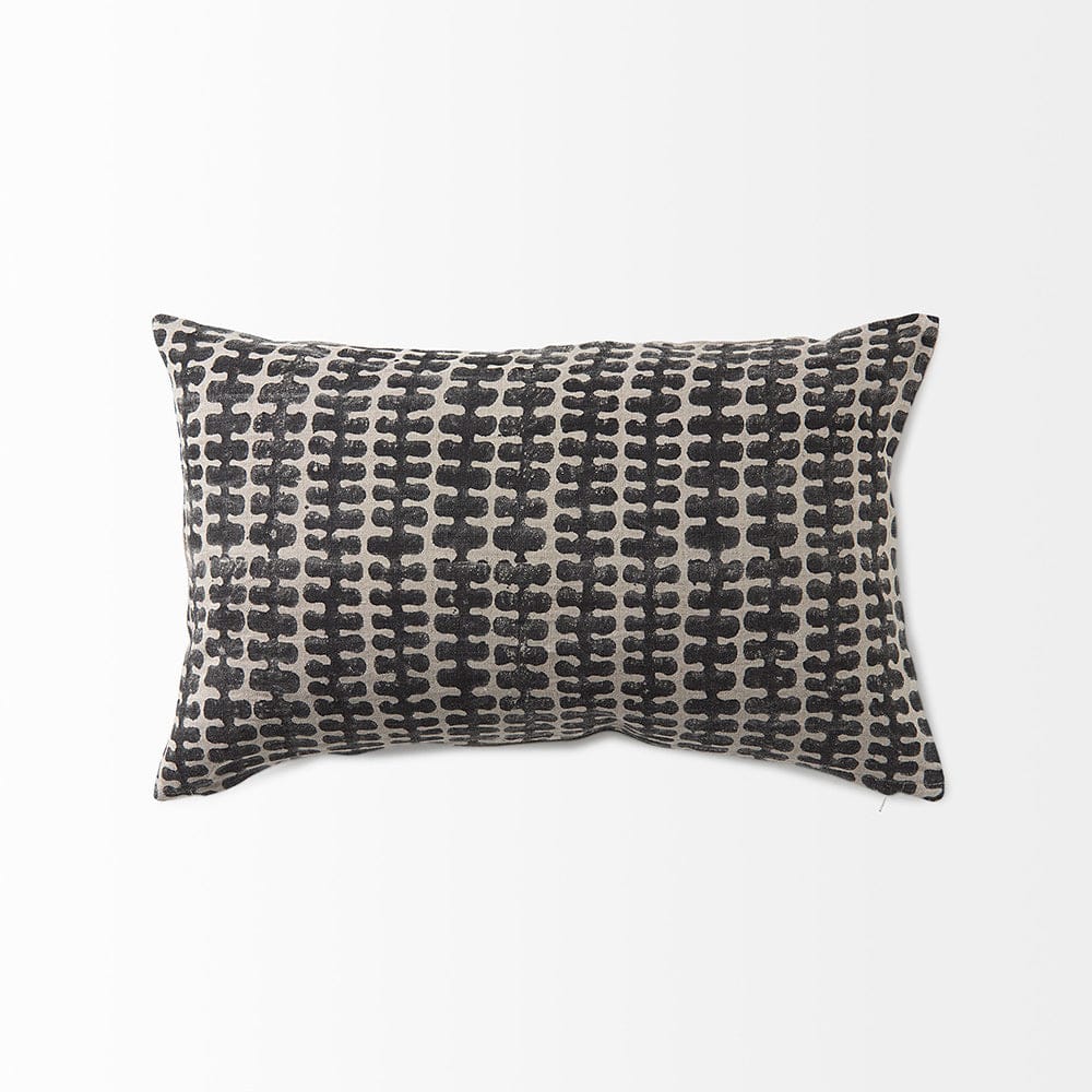 Mercana - Miriam 13L x 21W Beige and Black Fabric Patterned Decorative Pillow Cover - 69434 view 5