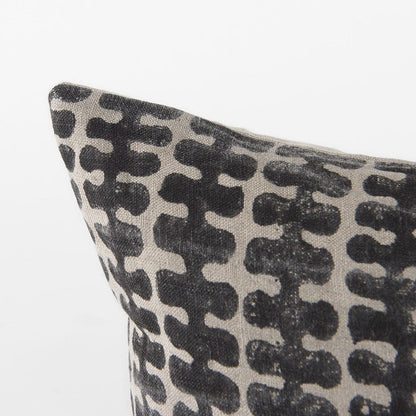 Mercana - Miriam 13L x 21W Beige and Black Fabric Patterned Decorative Pillow Cover - 69434 view 6