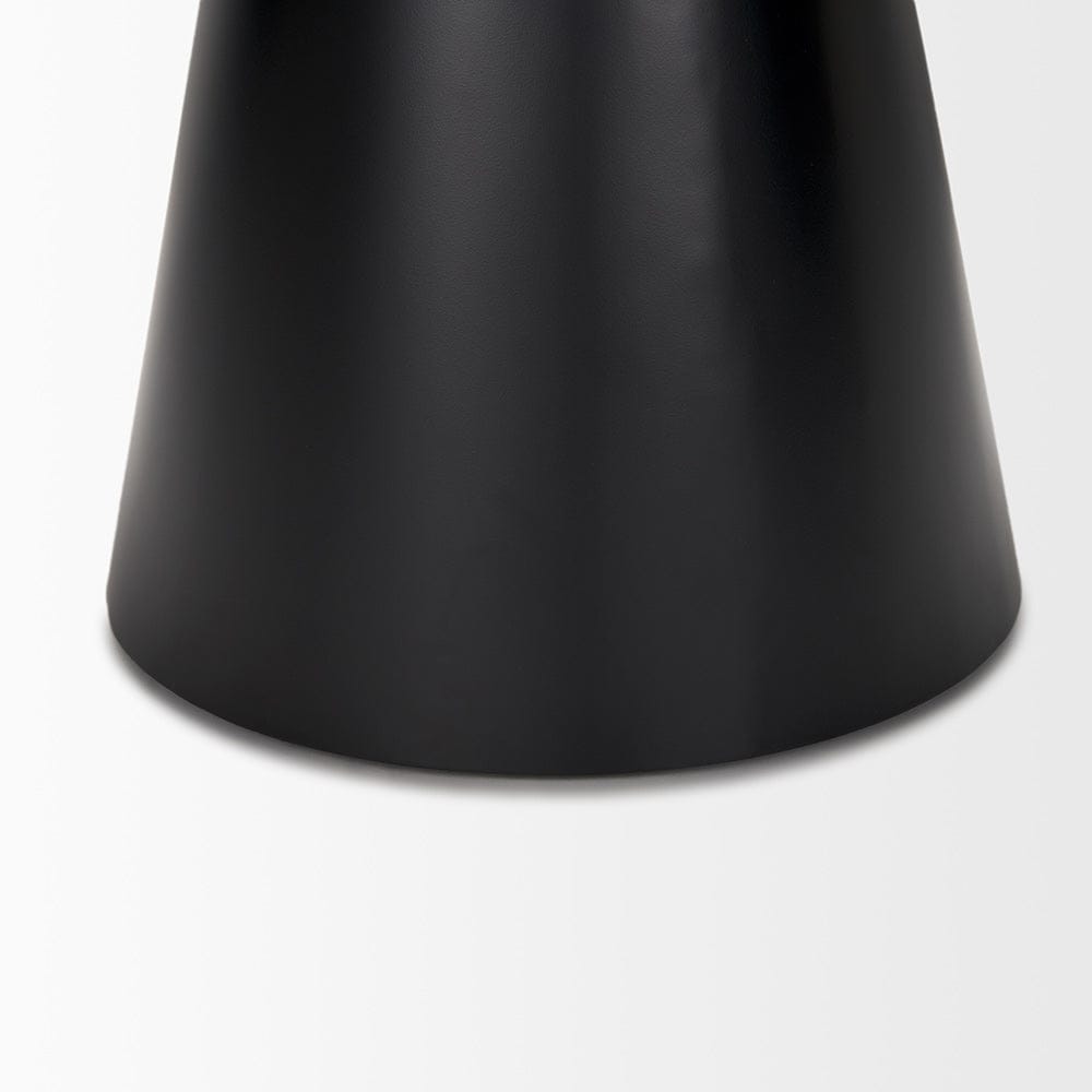 Mercana - Mitchell 22.0L x 22.0W x 23.0H Black Metal Pedetal Base with Brown Wood Top Side Table - 69908 view 5