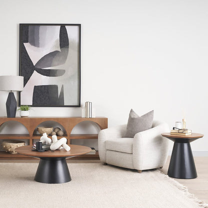 Mercana - Mitchell 22.0L x 22.0W x 23.0H Black Metal Pedetal Base with Brown Wood Top Side Table - 69908 view 7