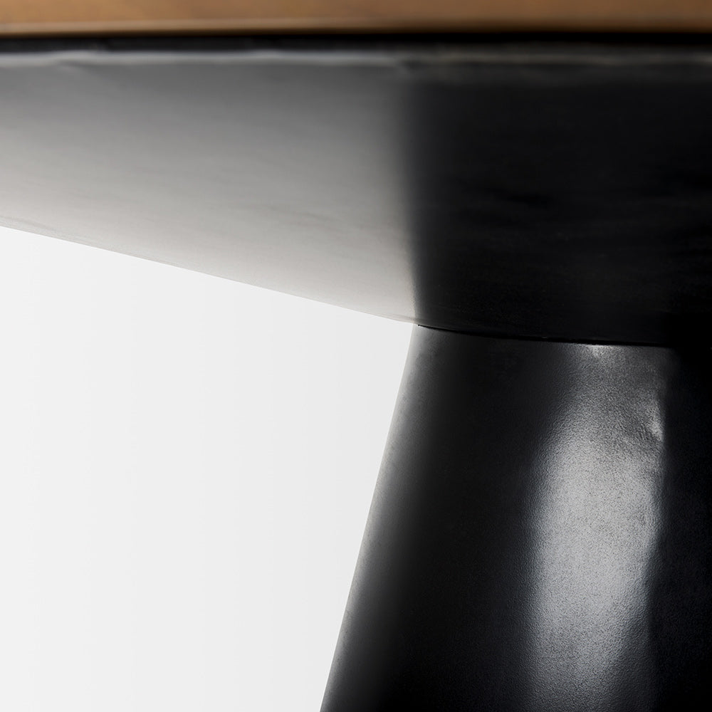 Mercana - Mitchell Black Metal Pedestal Base with Brown Wood Top Dining Table 63.0L x 63.0W x 30.0H - 69893-AB_CLOSEOUT view 5
