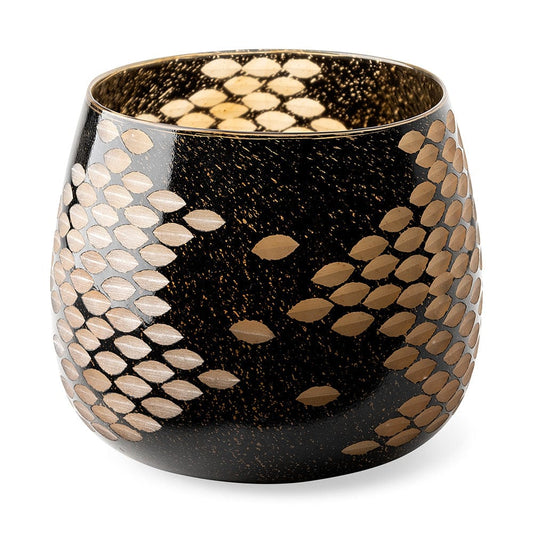 Mercana - Mojave Large Black and Gold Detail Glass Vase - 69037 view 1