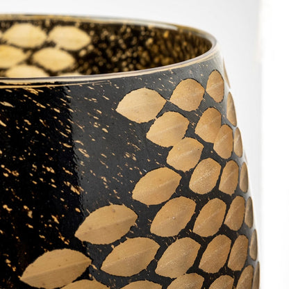 Mercana - Mojave Large Black and Gold Detail Glass Vase - 69037 view 6