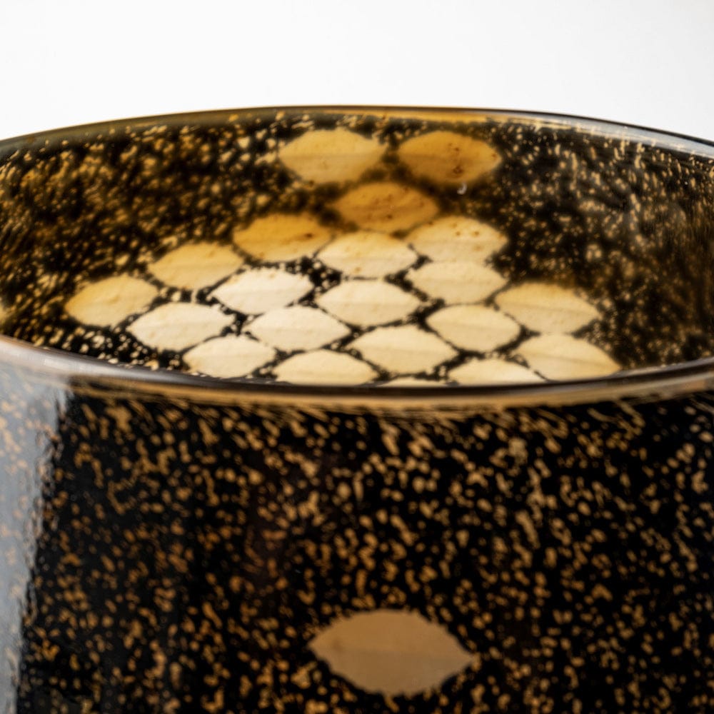 Mercana - Mojave Large Black and Gold Detail Glass Vase - 69037 view 7