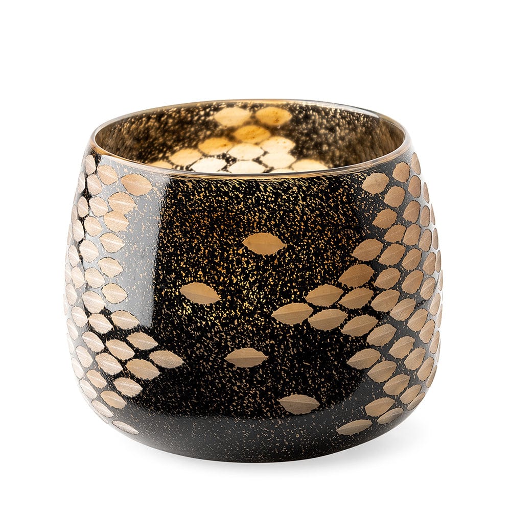 Mercana - Mojave Small Black and Gold Detail Glass Vase - 69036 view 1