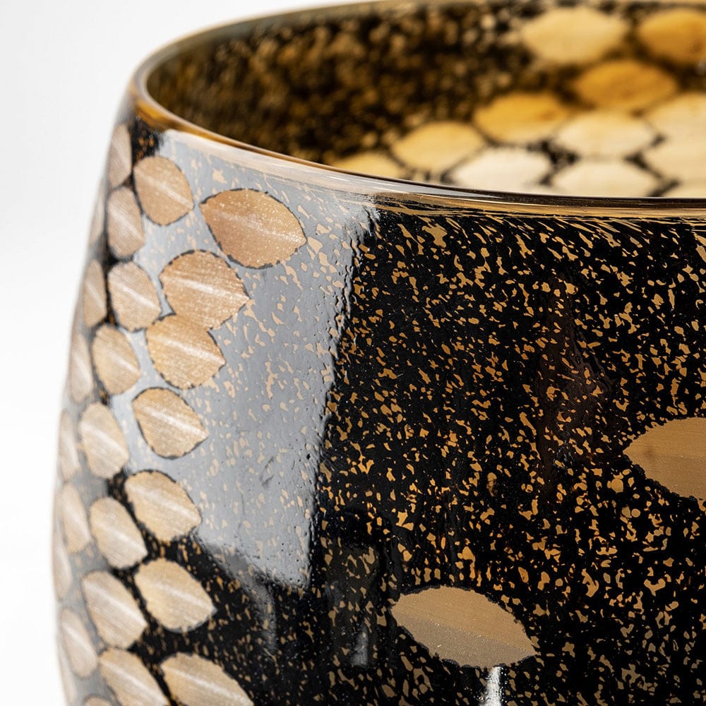 Mercana - Mojave Small Black and Gold Detail Glass Vase - 69036 view 6