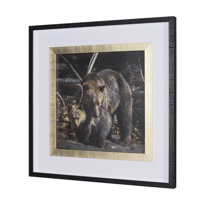 Mercana - Mom and Cub by Chad Mackay a Hand Embellished Textured Framed Art Print Matted under Glass - 14372 view 2