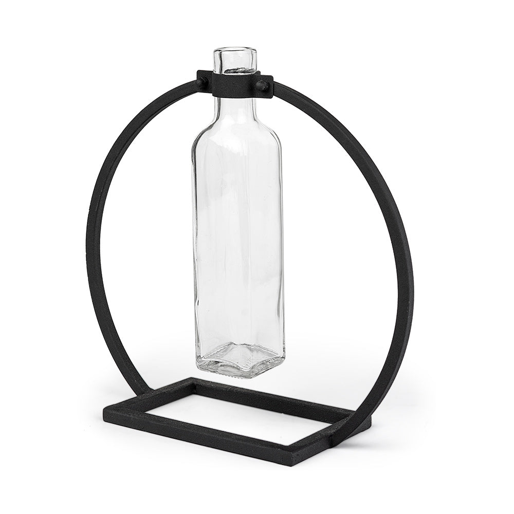 Mercana - Monica II Tall Black Metal Glass Bottle Vase - 67910 view 1