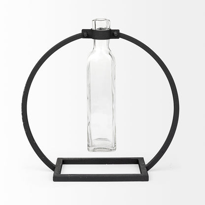 Mercana - Monica II Tall Black Metal Glass Bottle Vase - 67910 view 4