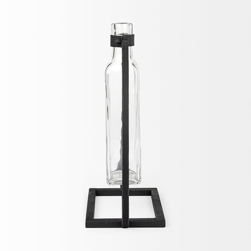 Mercana - Monica II Tall Black Metal Glass Bottle Vase - 67910 view 5