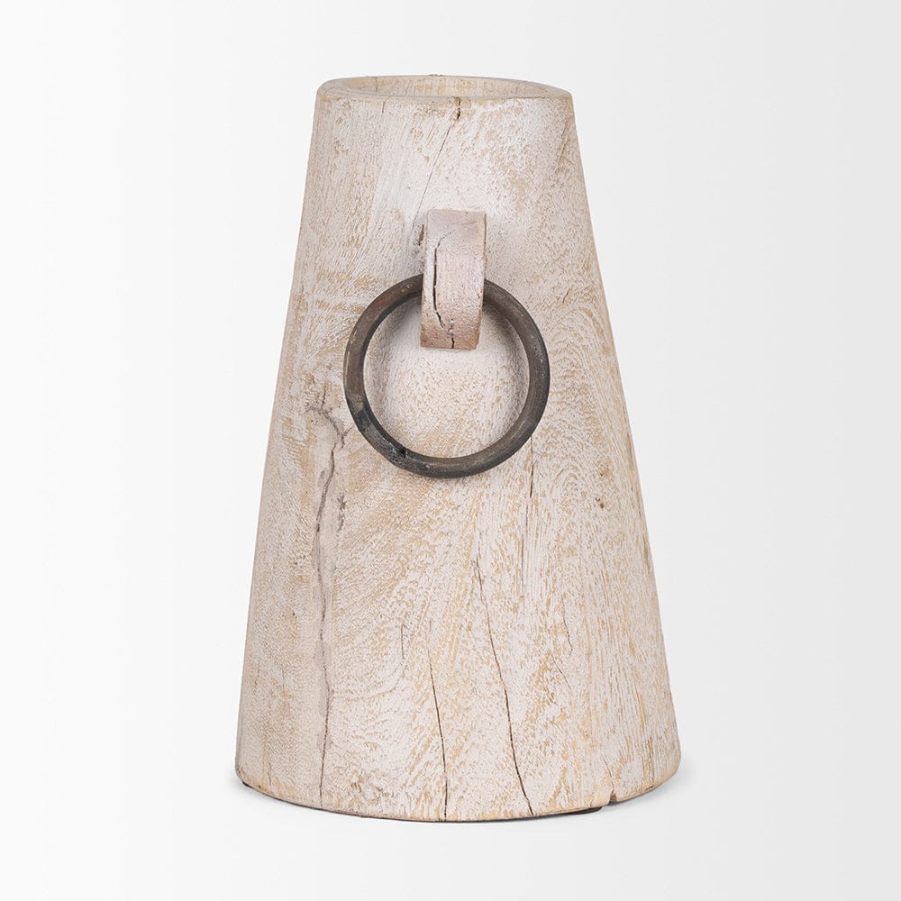 Mercana - Monique Large Light Brown w/ Handles Wood Pot - 70514 view 3