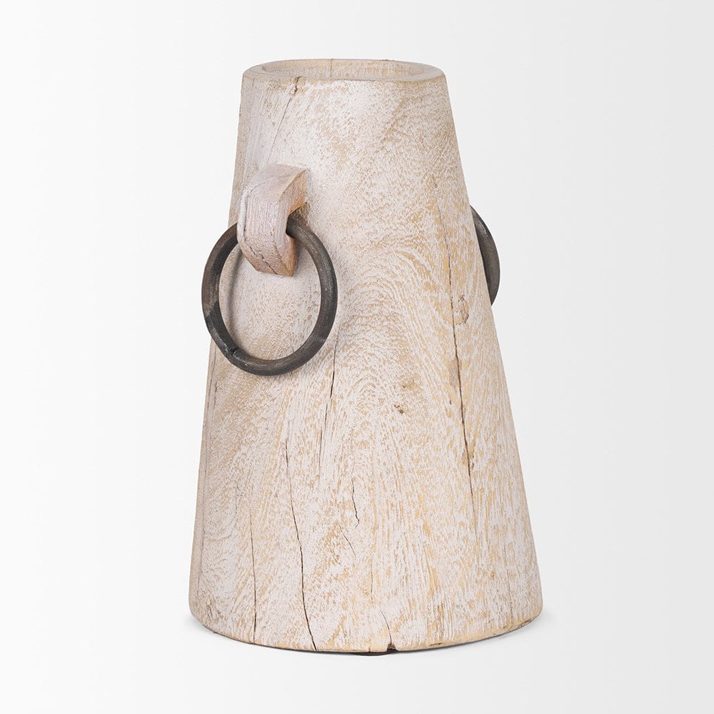 Mercana - Monique Large Light Brown w/ Handles Wood Pot - 70514 view 4