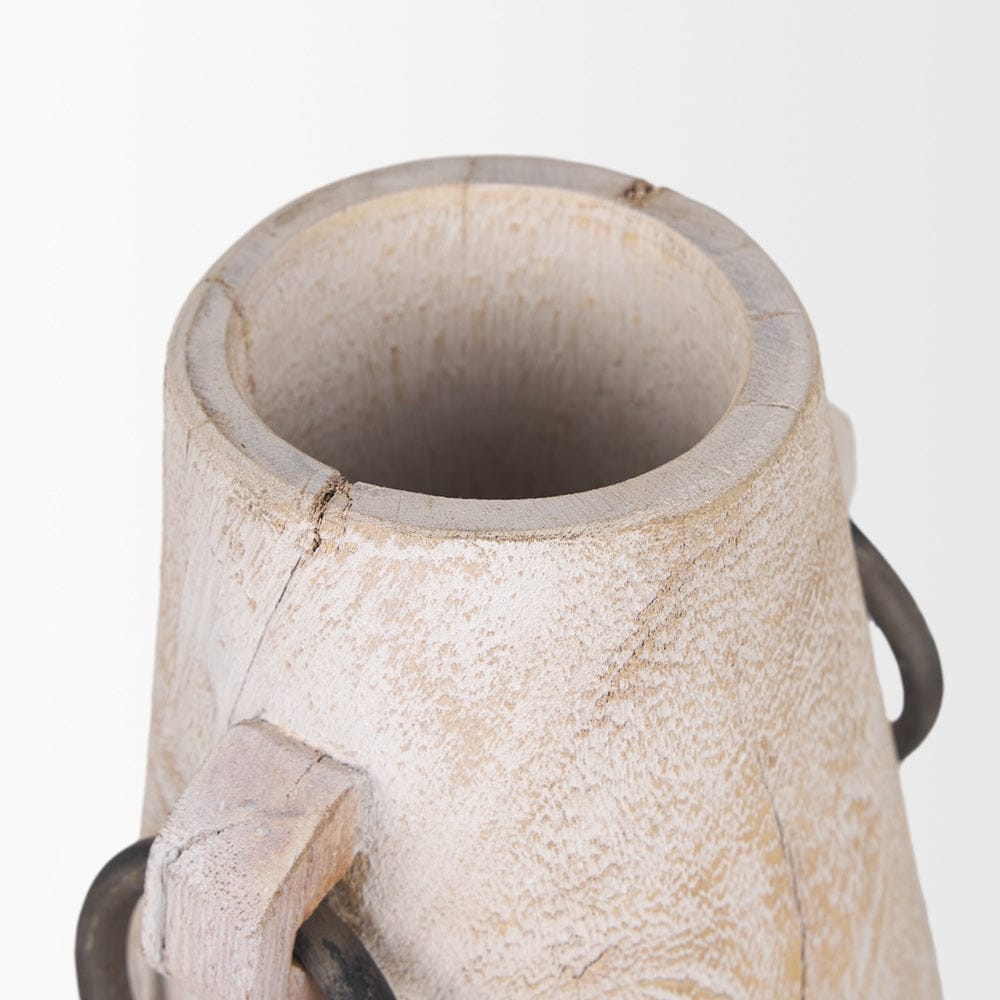 Mercana - Monique Large Light Brown w/ Handles Wood Pot - 70514 view 5