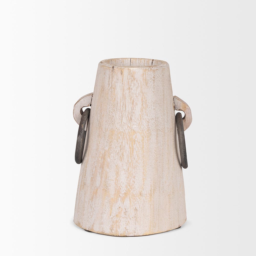 Mercana - Monique Small Light Brown w/ Handles Wood Pot - 70513 view 2