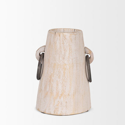 Mercana - Monique Small Light Brown w/ Handles Wood Pot - 70513 view 2