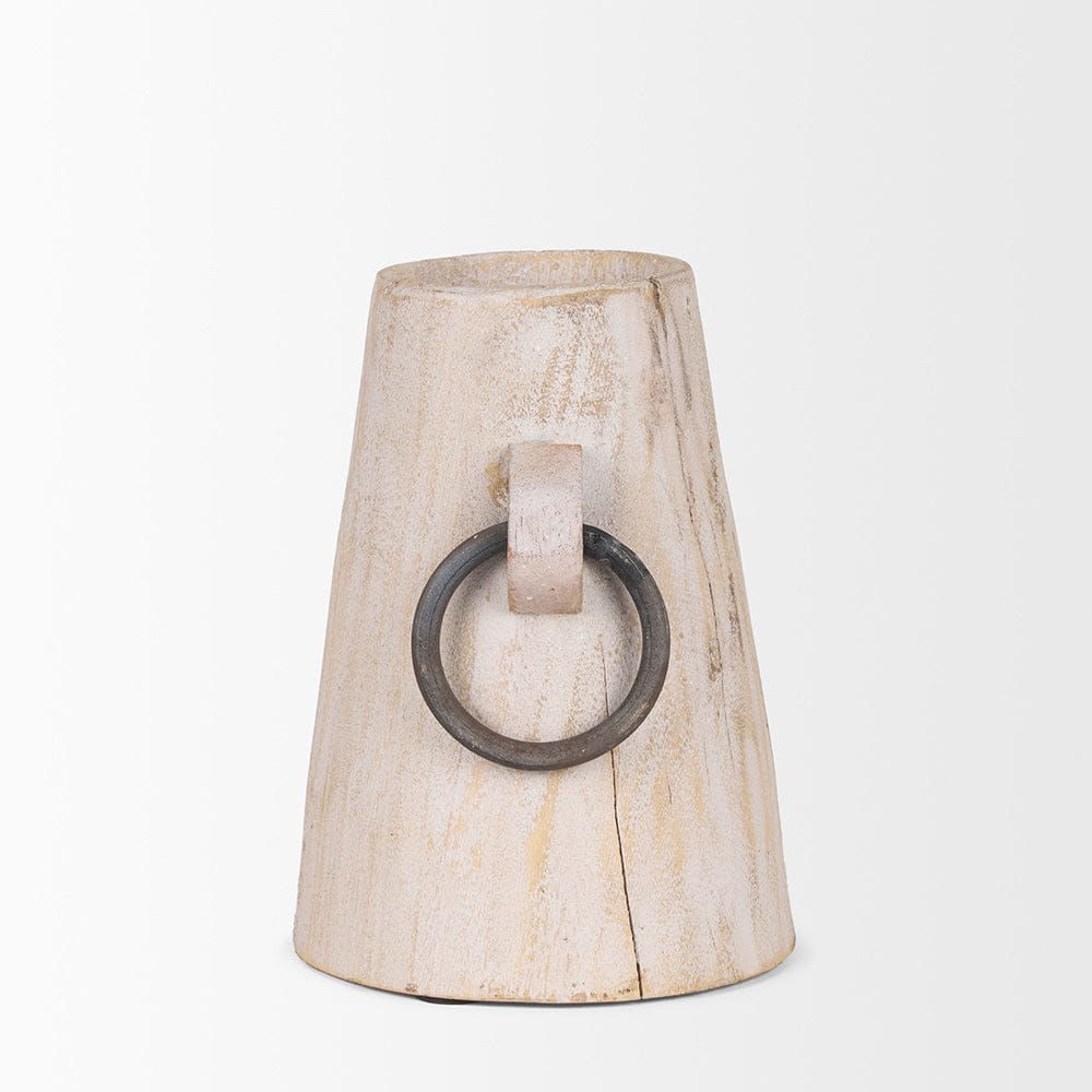 Mercana - Monique Small Light Brown w/ Handles Wood Pot - 70513 view 3