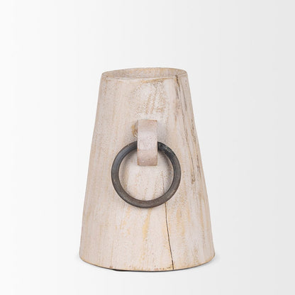Mercana - Monique Small Light Brown w/ Handles Wood Pot - 70513 view 3