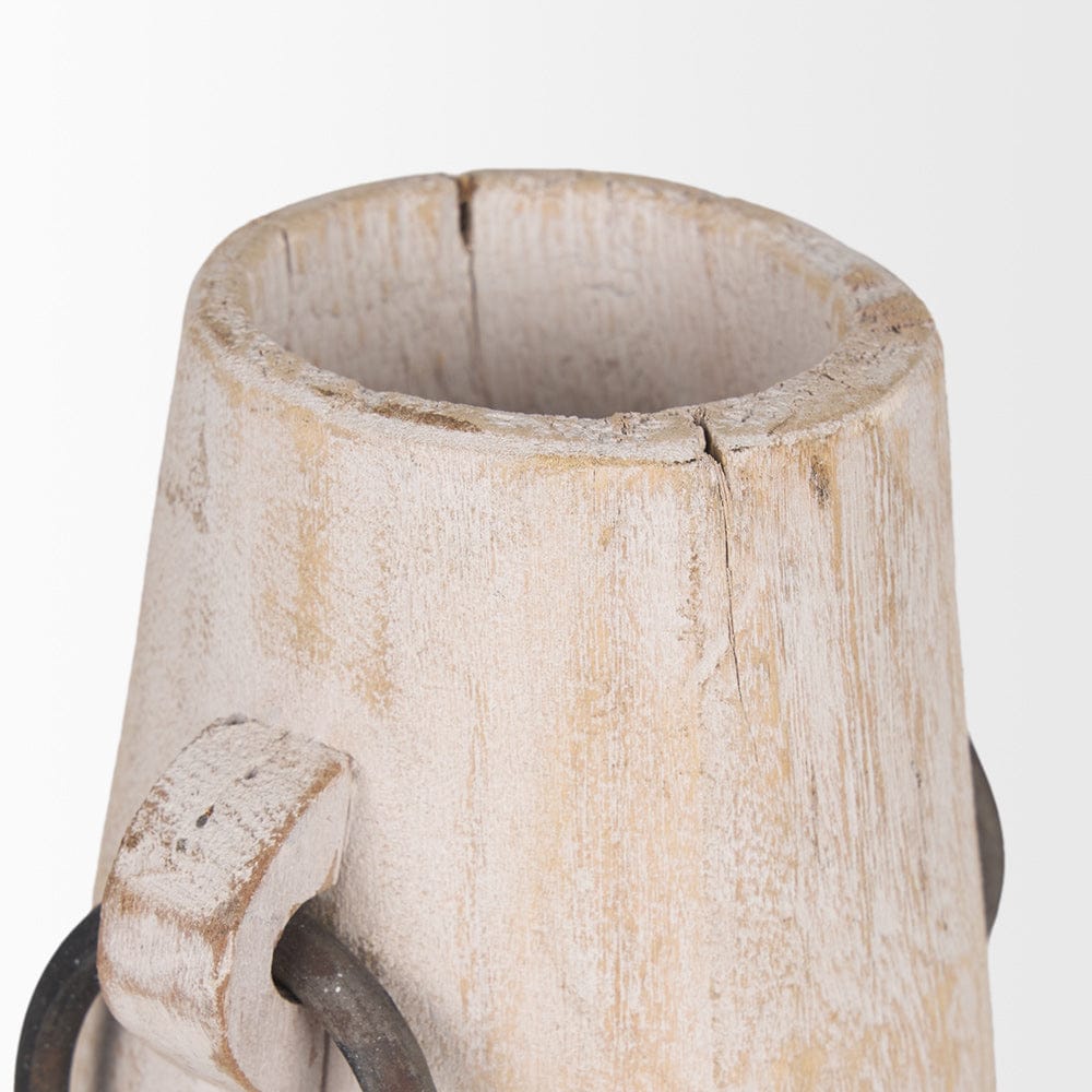 Mercana - Monique Small Light Brown w/ Handles Wood Pot - 70513 view 5