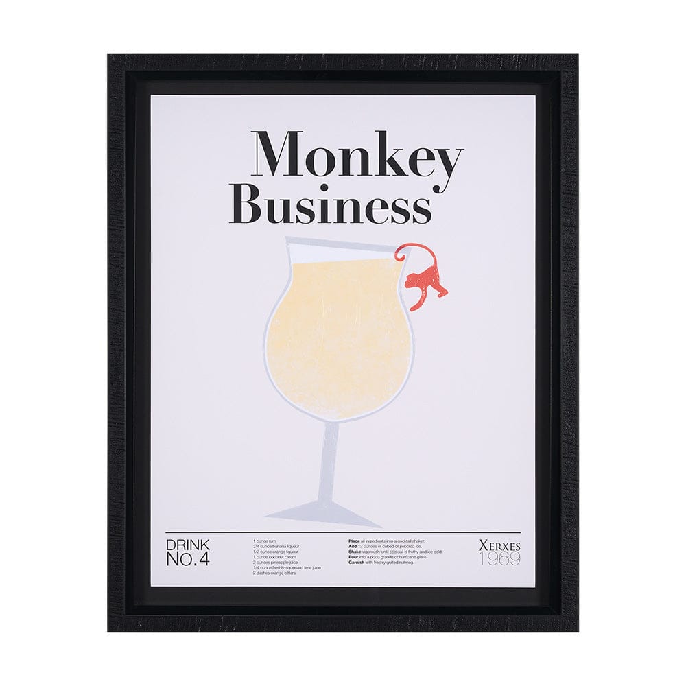 Mercana - Monkey Business by Mercana Studio a Hand Embellished Textured Framed Art Print Matted under Glass - 15389 view 1