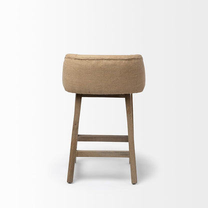 Mercana - Monmouth 24.25" Seat Height Cream/Beige Fabric Seat Brown Wood Frame Counter Stool - 68143 view 3