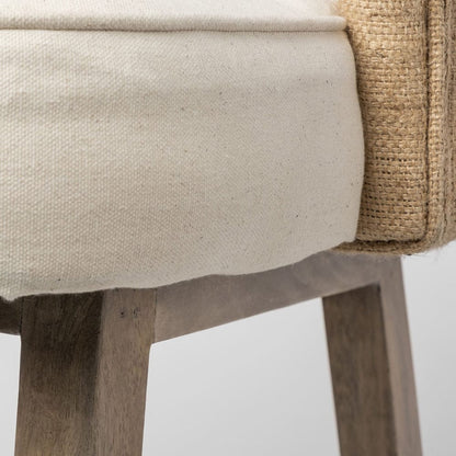 Mercana - Monmouth 24.25" Seat Height Cream/Beige Fabric Seat Brown Wood Frame Counter Stool - 68143 view 7