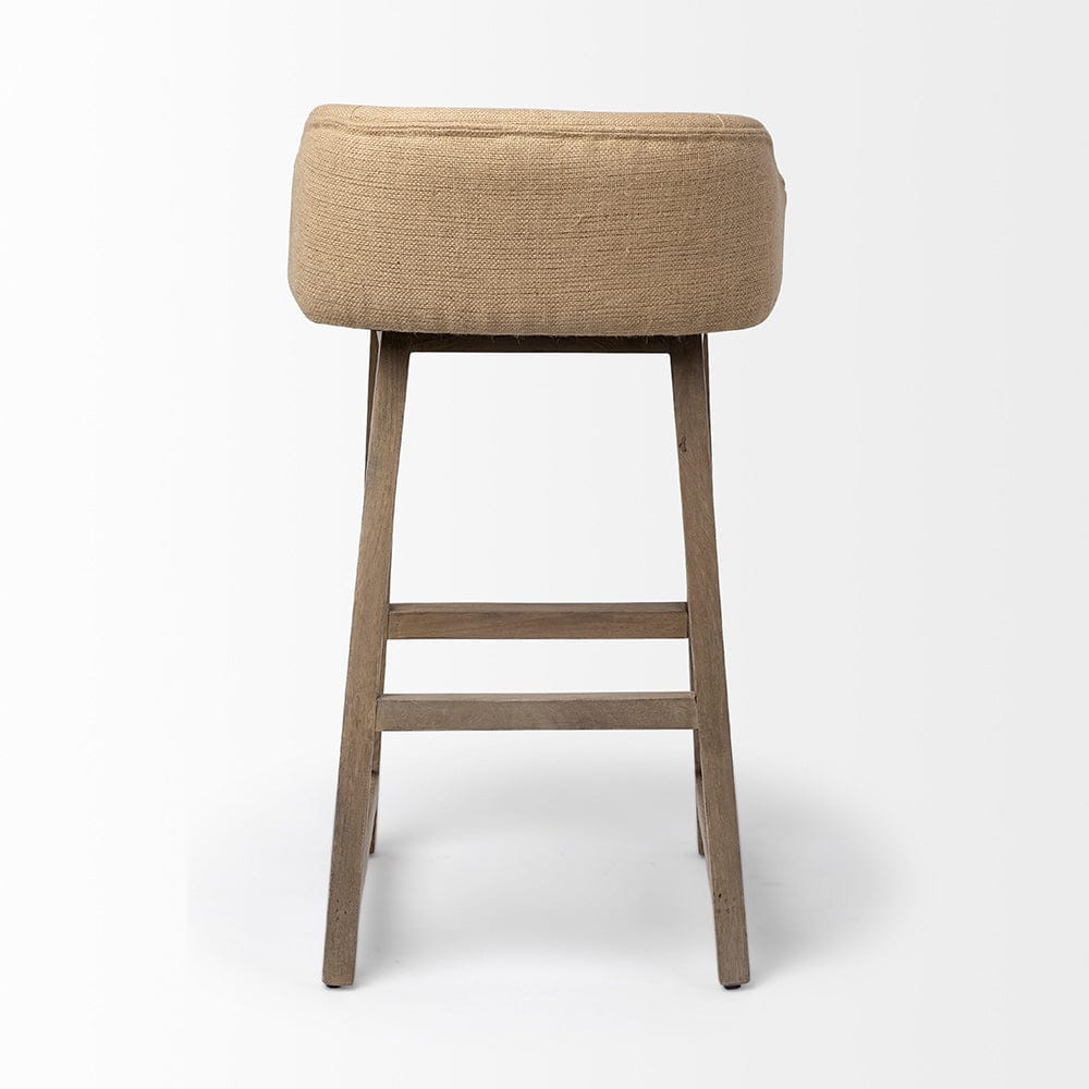 Mercana - Monmouth 30.5" Seat Height Cream/Beige Fabric Seat Brown Wood Frame Bar Stool - 68142 view 4