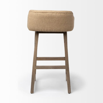 Mercana - Monmouth 30.5" Seat Height Cream/Beige Fabric Seat Brown Wood Frame Bar Stool - 68142 view 4