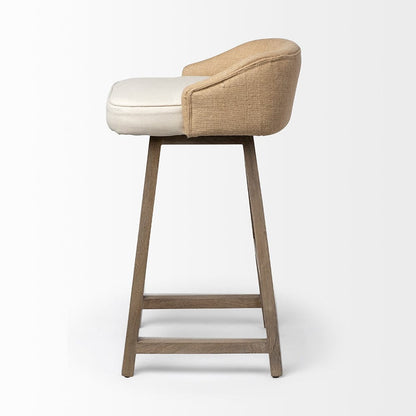 Mercana - Monmouth 30.5" Seat Height Cream/Beige Fabric Seat Brown Wood Frame Bar Stool - 68142 view 5