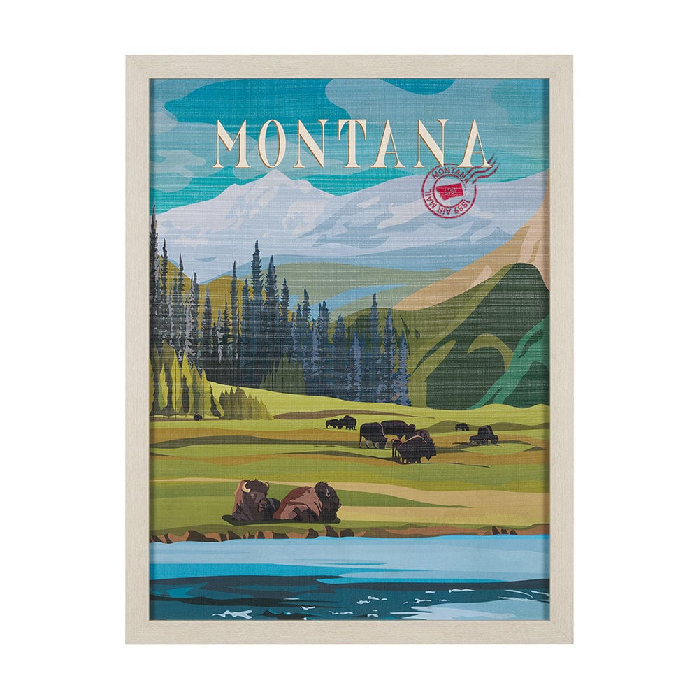 Mercana - Montana Go USA L by Mercana Studio a Hand Embellished Decograph Framed Art Print - 15646 view 1