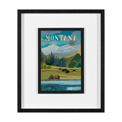Mercana - Montana Go USA M by Mercana Studio a Framed Art Print Matted under Glass - 15640 view 1