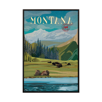 Mercana - Montana Go USA SM by Mercana Studio a Hand Embellished Decograph Framed Art Print - 15643 view 1