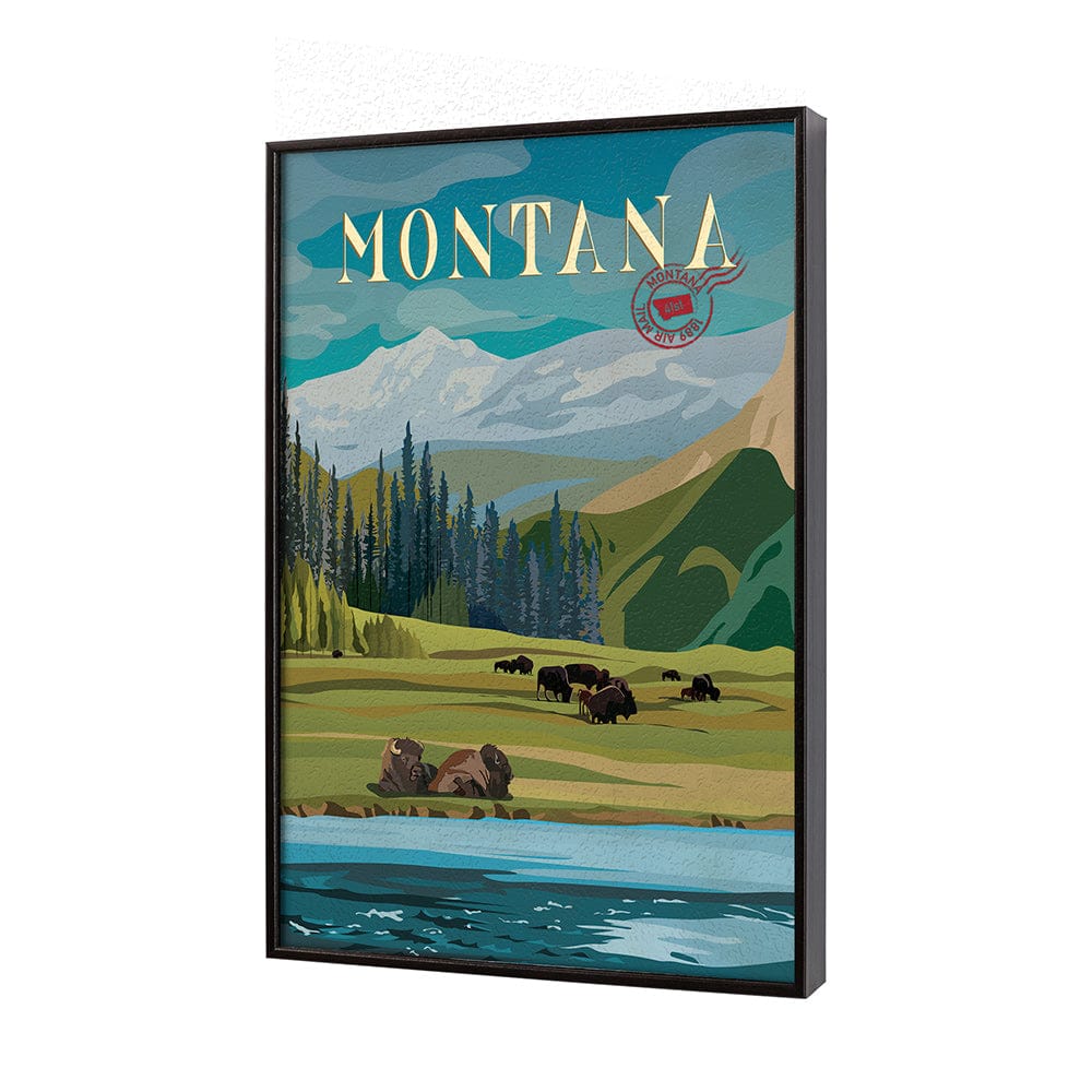 Mercana - Montana Go USA SM by Mercana Studio a Hand Embellished Decograph Framed Art Print - 15643 view 2