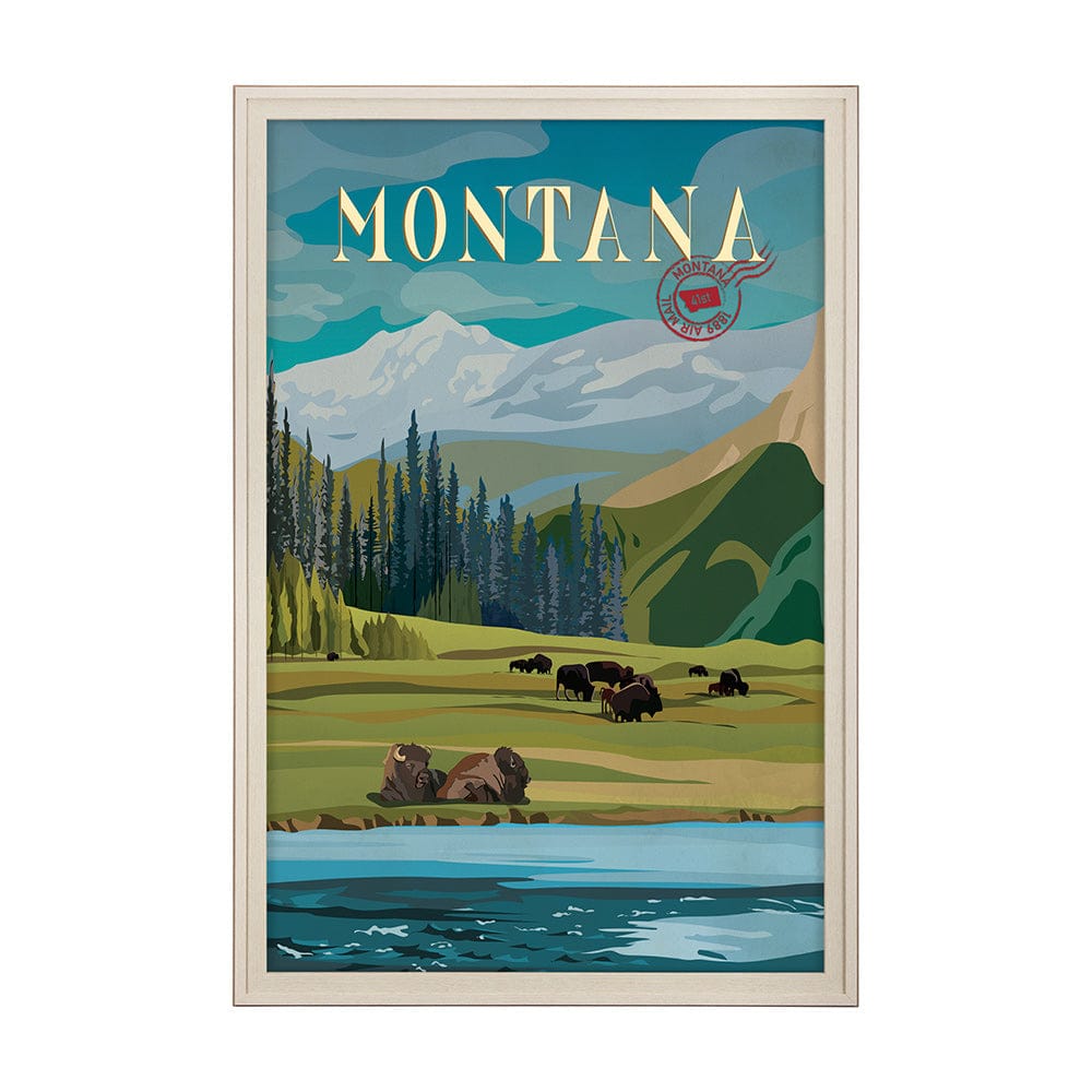 Mercana - Montana Go USA XL by Mercana Studio a Hand Embellished Decograph Framed Art Print under Glass - 15649 view 1