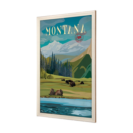 Mercana - Montana Go USA XL by Mercana Studio a Hand Embellished Decograph Framed Art Print under Glass - 15649 view 2