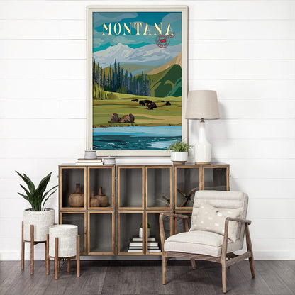 Mercana - Montana Go USA XL by Mercana Studio a Hand Embellished Decograph Framed Art Print under Glass - 15649 view 5