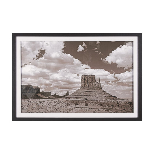 Mercana - Monument Valley II Sepia by Debra Van Swearingen a Hand Embellished Framed Art Print Matted under Gl - 15462 view 1