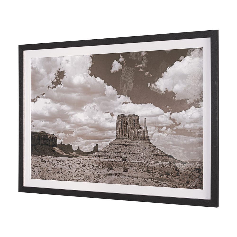 Mercana - Monument Valley II Sepia by Debra Van Swearingen a Hand Embellished Framed Art Print Matted under Gl - 15462 view 2