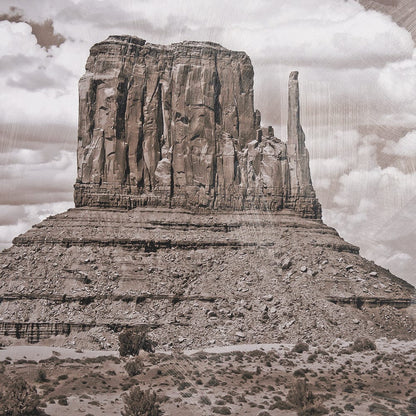 Mercana - Monument Valley II Sepia by Debra Van Swearingen a Hand Embellished Framed Art Print Matted under Gl - 15462 view 6