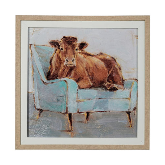 Mercana - Moo-ving In IV by Ethan Harper a Hand Embellished Textured Framed Art Print Matted under Glass - 13501 view 1