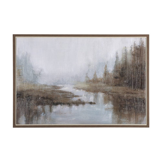 Mercana - Morning Mist by Mercana Studio a Hand Embellished Textured Framed Canvas - 102560-FL view 1